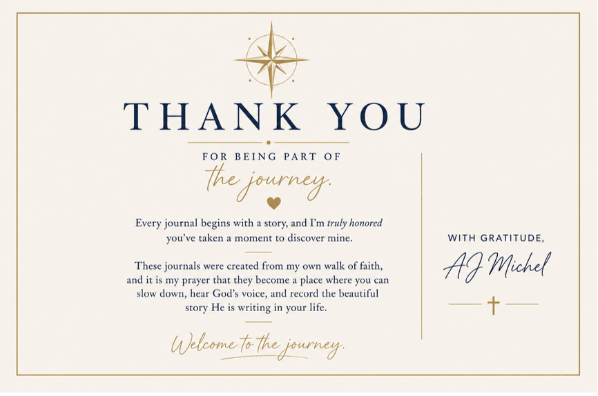Thank you for being part of the journey, with gratitude from AJ Michel